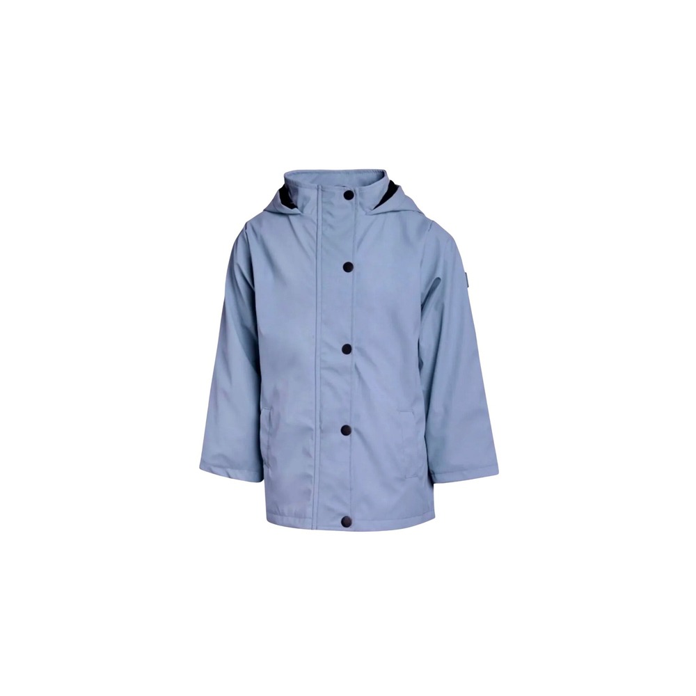 Hunter Kids Rubberized Rain Jacket Blue Grey Hooded Coat Size L 10/12 NEW